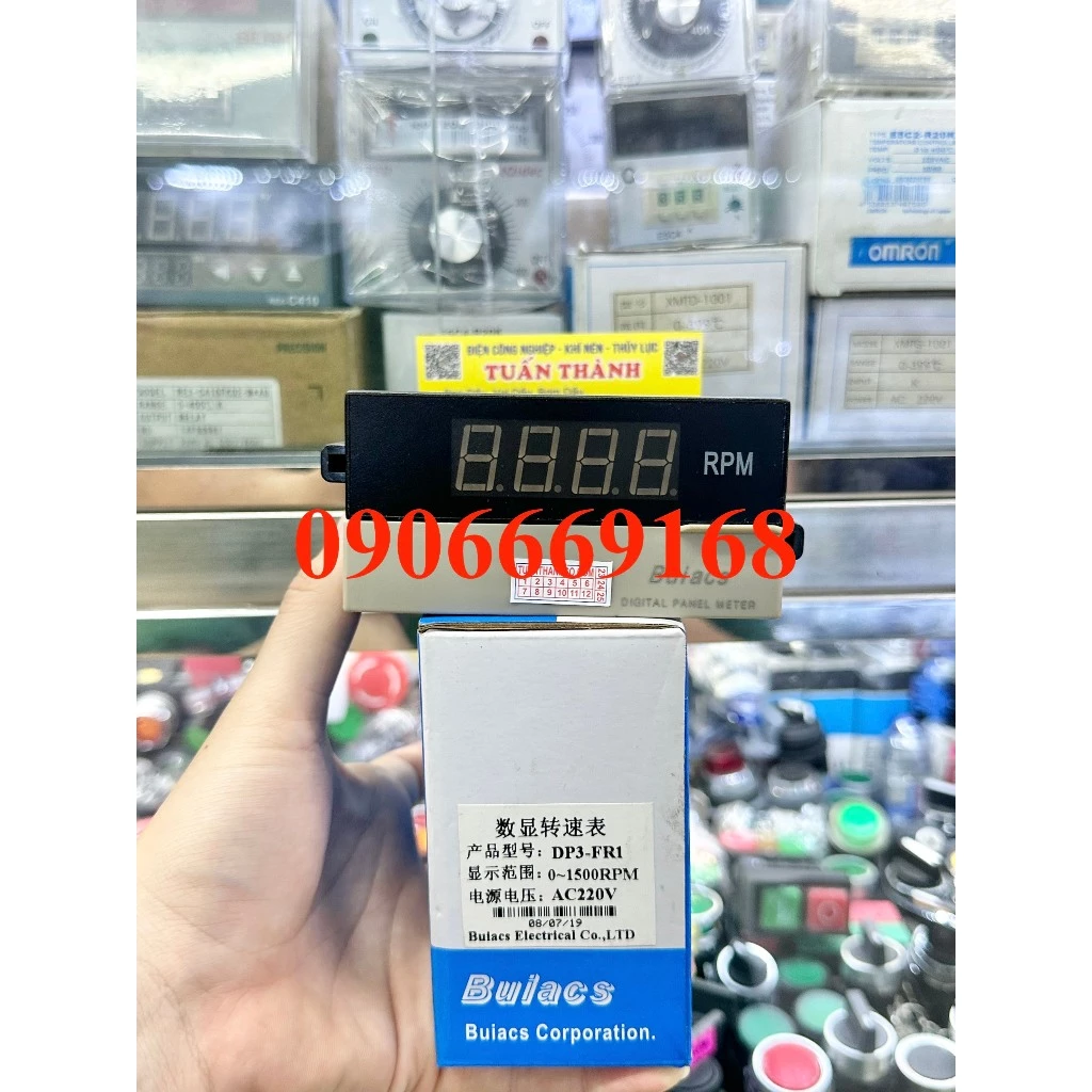 Đồng Hồ Điện Tử Đo Tốc Độ Vòng Quay DP3-FR1 Hiệu Buiacs DP3 FR1RPM