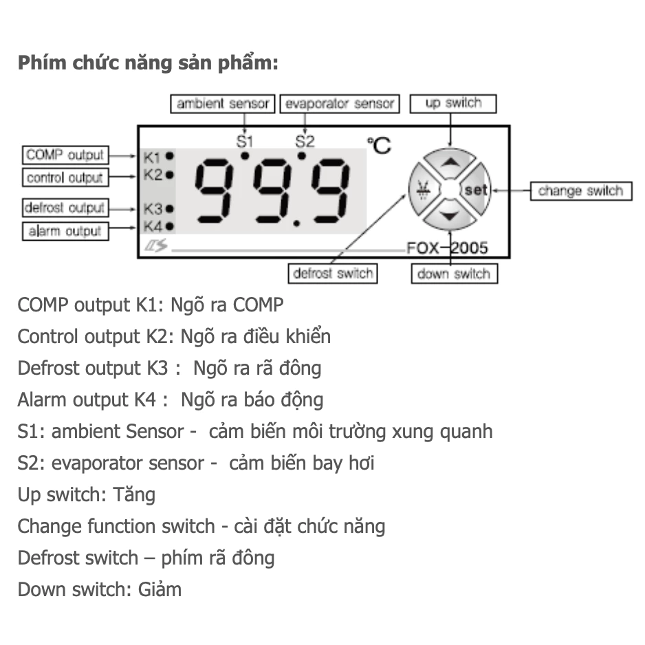 Bộ Điều Khiển Nhiệt Độ CONOTEC FOX-2005 (-55 Đến 99.9°C) - Ảnh 5