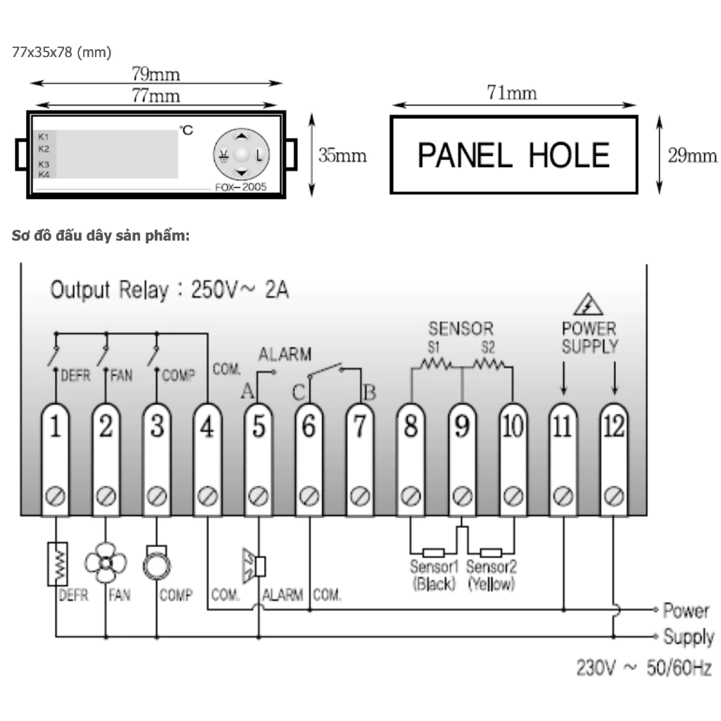 Bộ Điều Khiển Nhiệt Độ CONOTEC FOX-2005 (-55 Đến 99.9°C) - Ảnh 6