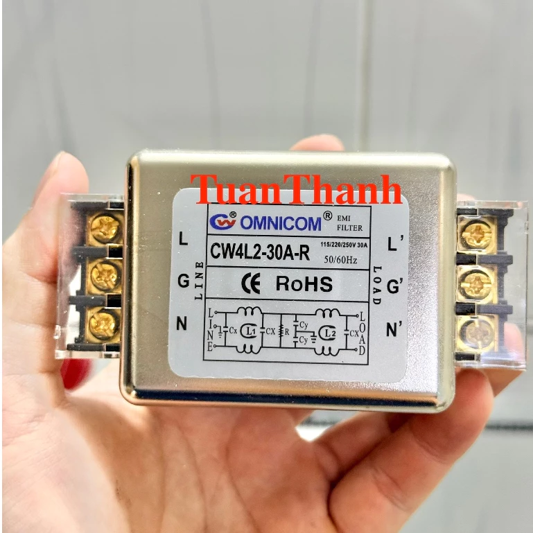 Bộ Lọc Nguồn Chống Nhiễu 1Pha 220VAC Có 2 Cuộn Cảm CW4L2-30A-R - Ảnh 2