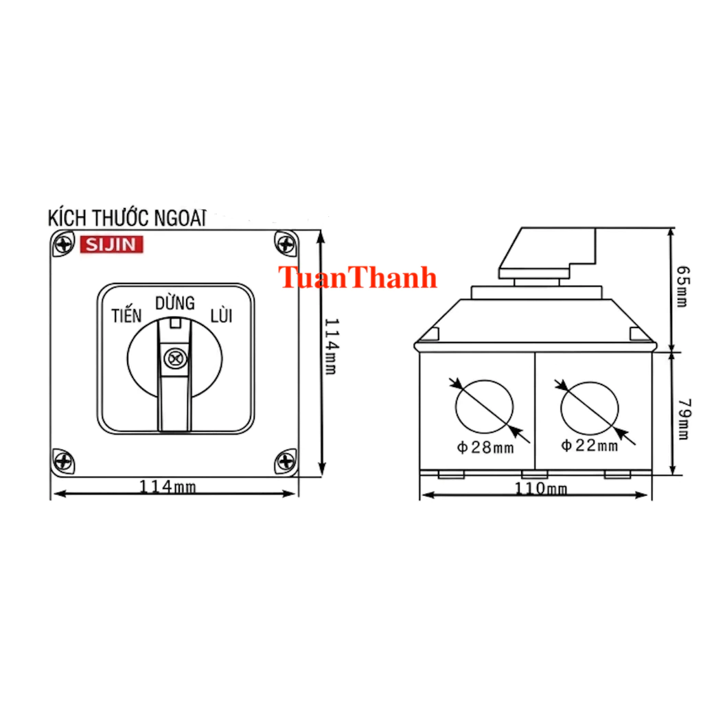 Công Tắc Chuyển Mạch 63A Có Hộp Kín Nước LW26-63/3 H - Ảnh 5
