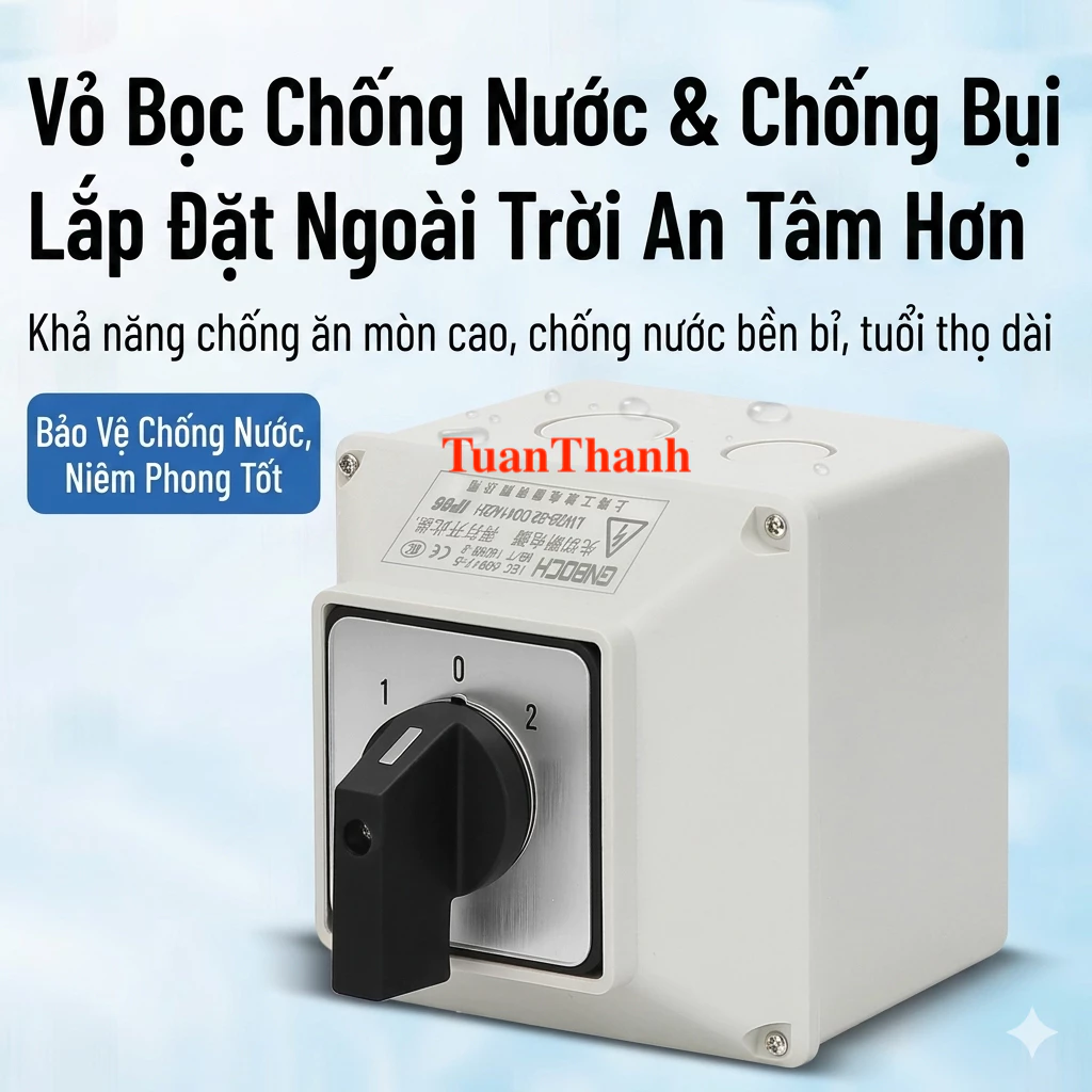 Công Tắc Chuyển Mạch 25A Có Hộp Kín Nước LW26-25/3 H - Ảnh 2