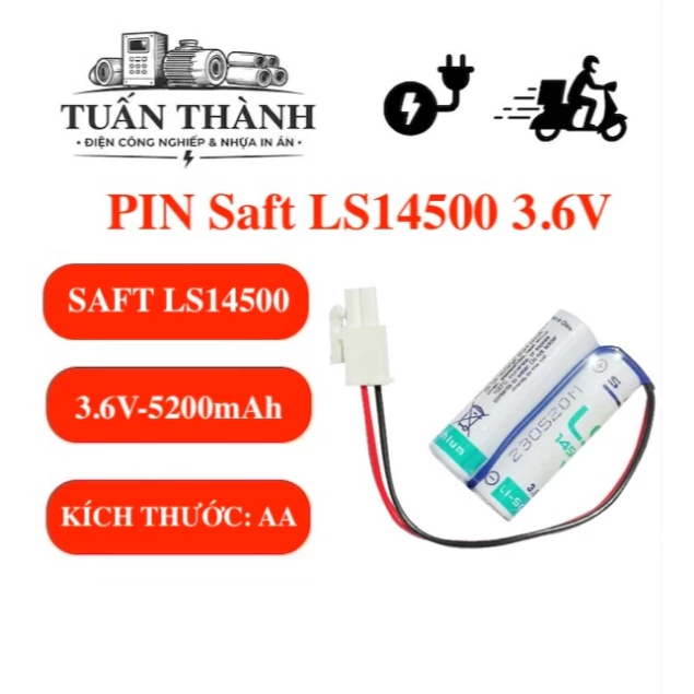 Pin Saft LS14500 3.6V Dành Cho Bộ Nhớ PLC, Hệ Thống CNC