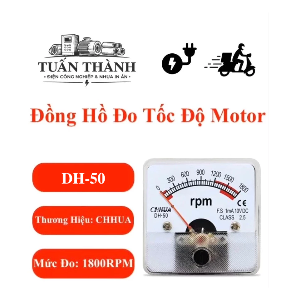 Đồng Hồ Đo Tốc Độ Motor 1800RPM 10VDC DH-50